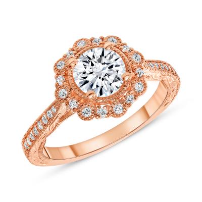 Rose Gold Vintage Engagement Ring